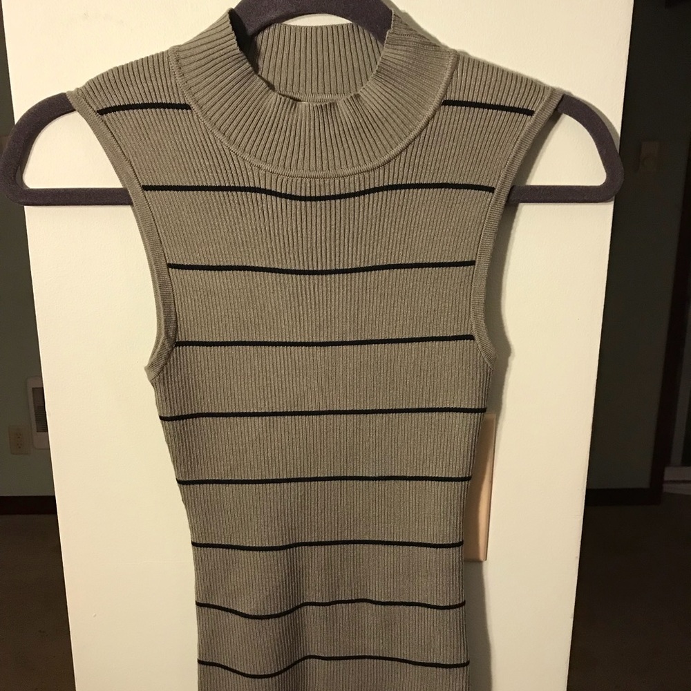 Olive green striped sweater